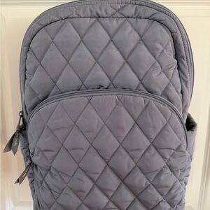 Vera Bradley Blue Floral Lined Gray Quilted Laptop Backpack